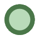 A translucent green circle with a dark green outline
